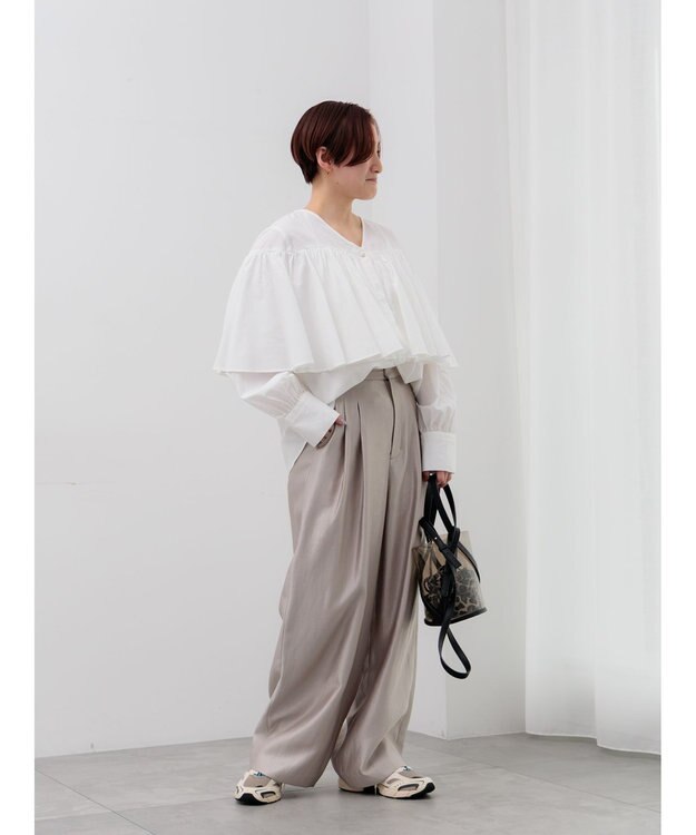 Te chichi シャイニーワイドパンツ(セットアップ可) モカ