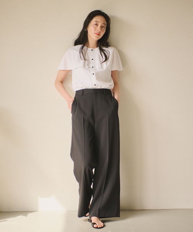 #Newans 【ANSWER for アクセサリーLOVER】ロングスリットワイドパンツ ブラック系