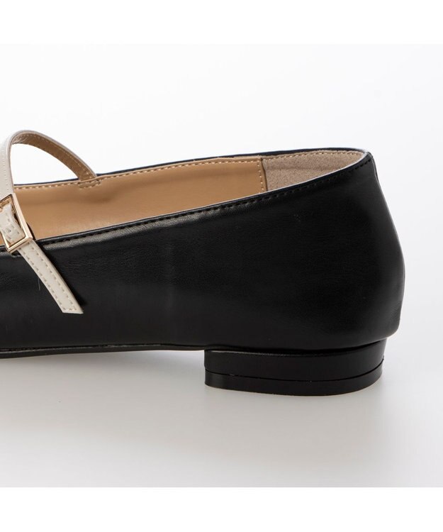 MODE ET JACOMO <carino>【レイン対応】配色ベルトメリージェーン ブラック