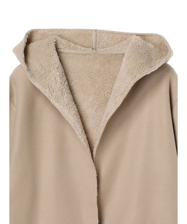 Green Parks ２ｗａｙフード裏ボアミディ丈コーディガン Beige