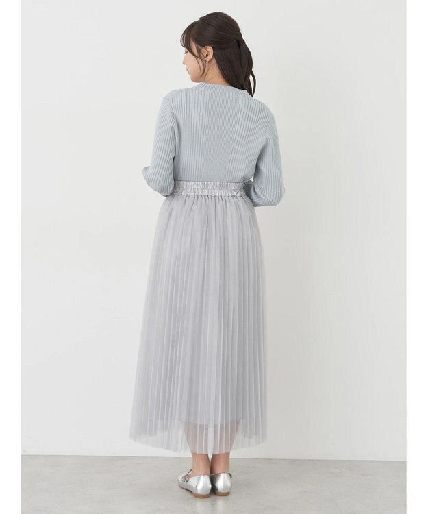 earth music&ecology チュールプリーツスカート Light Gray