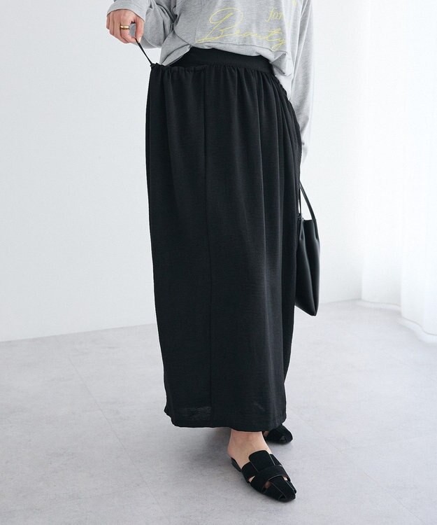 CRAFT STANDARD BOUTIQUE ドレープポケットデザインスカート Black