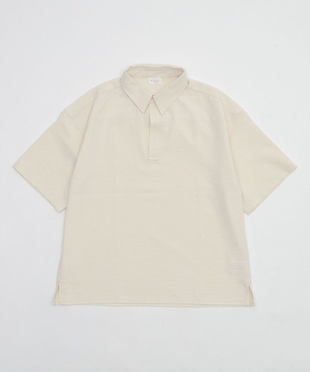 WEGO リネンライクスキッパーシャツ（SS） オフホワイト
