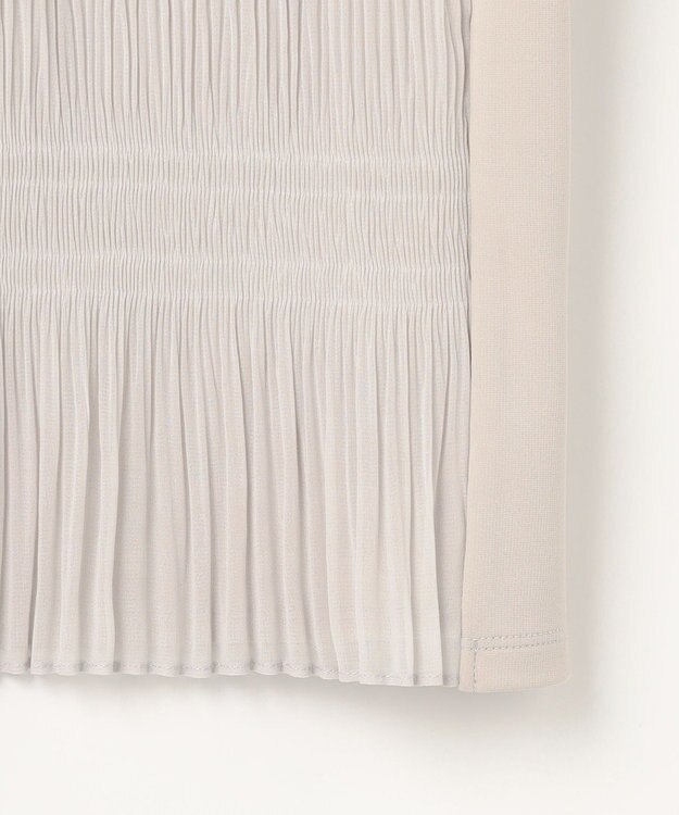 自由区 S プリーツコンビジャージ ブラウス グレージュ