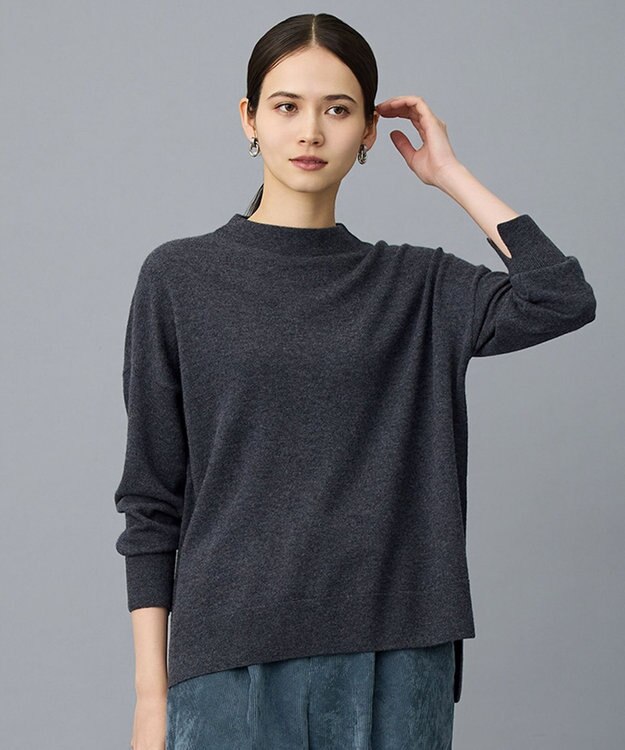 自由区 S 【SHIHOさん着用】ウールハイゲージモックネック ニット チャコール