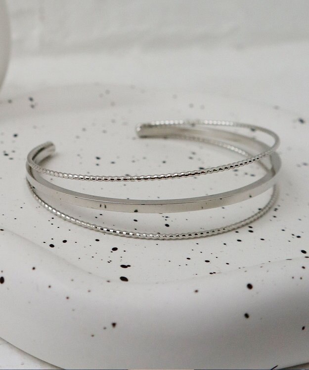 Tiaclasse 重ね付け風バングル シルバー