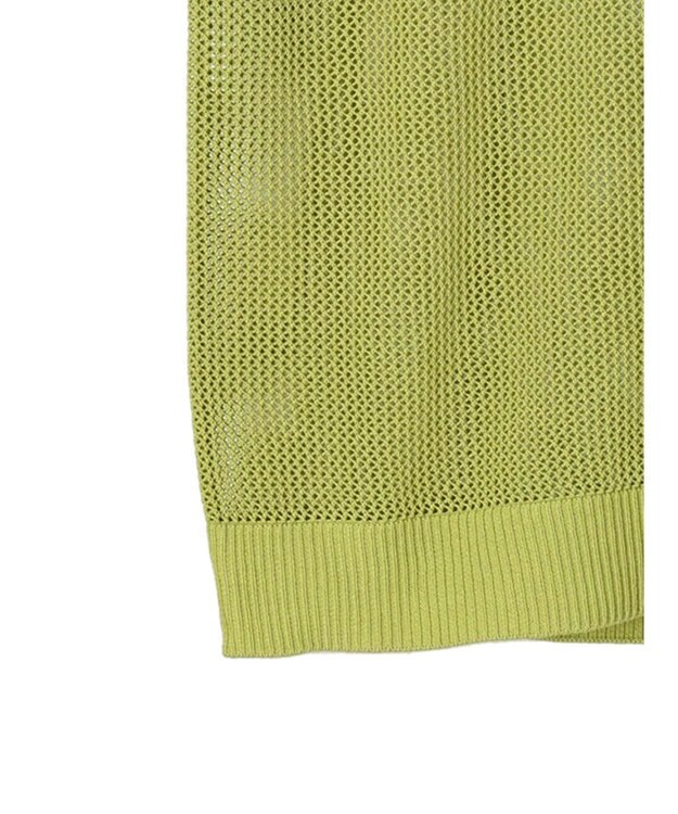 Green Parks メッシュポロ衿ニットプルオーバー Green