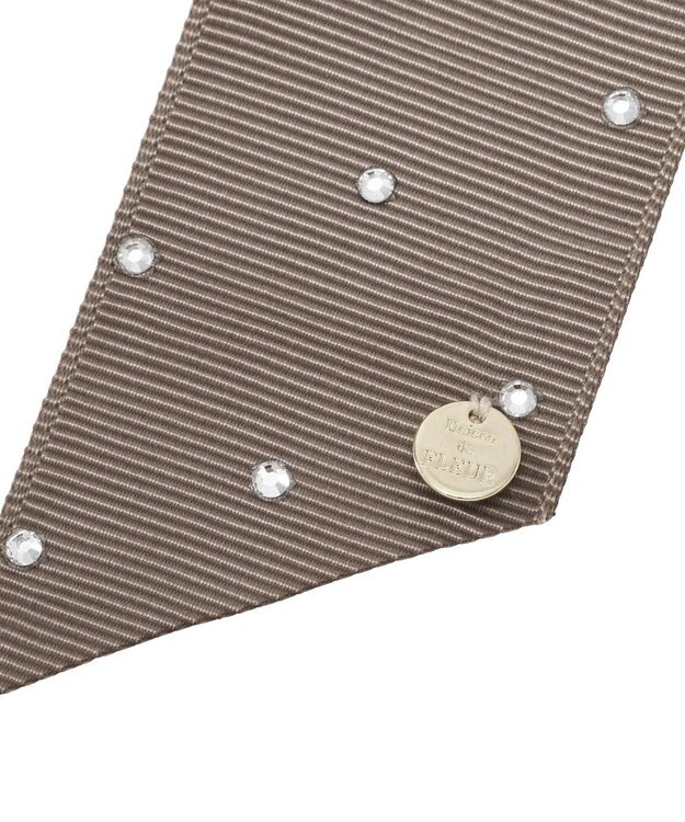 Maison de FLEUR ビジューグログランリボンバレッタ Brown