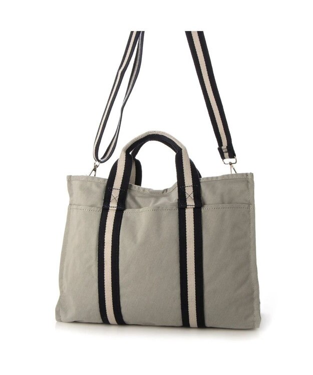 UNBILLION cachecache ラインテープボックスパーテーション2wayトート ライトグレー