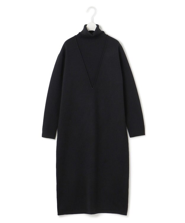 ICB 【WEB限定カラーあり】ウールブレンドスムース レイヤードデザインワンピース ブラック系