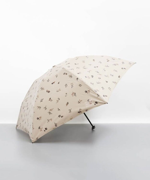 AURORA JILL STUART（ジル スチュアート）フルーツ柄プリント 晴雨兼用傘（折りたたみ・軽量傘） キャメル