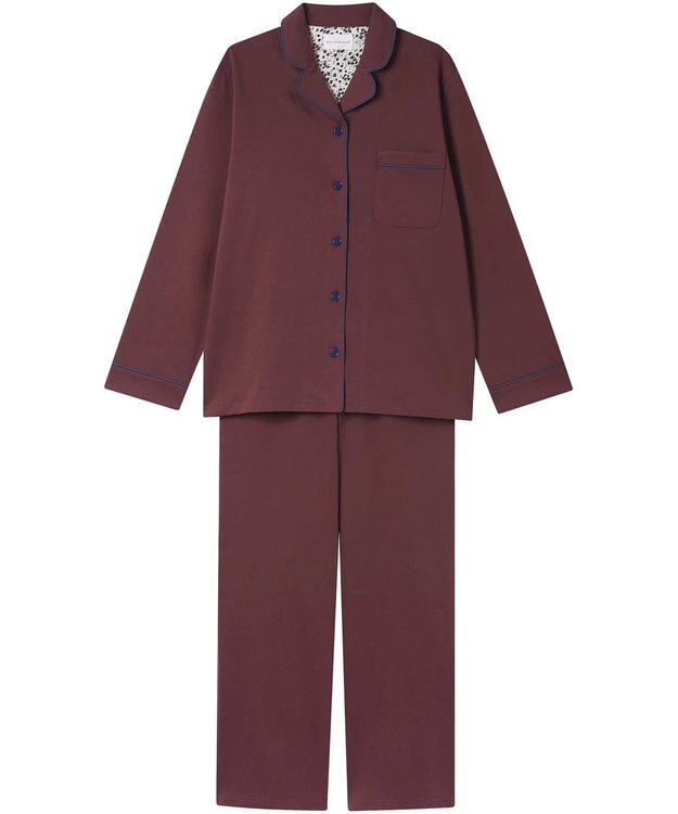 une nana cool 【綿100%】72/2 メガハイゲージパジャマ MADE WITH LIBERTY FABRIC ブラウン