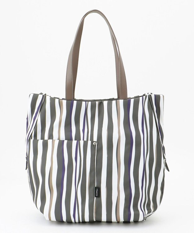 Y'SACCS 【ムック本掲載】ドローイングストライプ　トートバッグ グレー