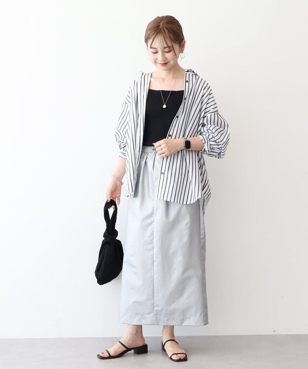 AMERICAN HOLIC イージーケアブロードシャツ Stripe Black