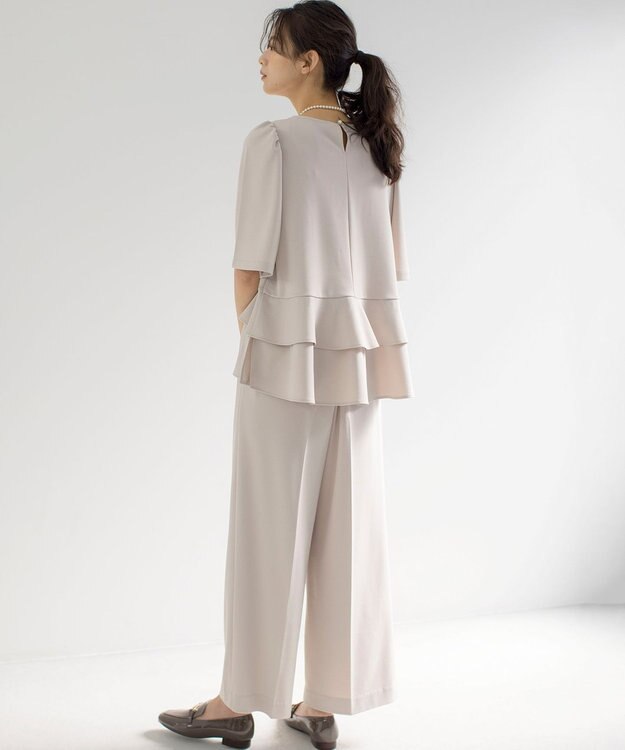 組曲 S ご好評につき追加生産【WEB限定】ジョーゼットジャージーティアード ブラウス ベージュ系