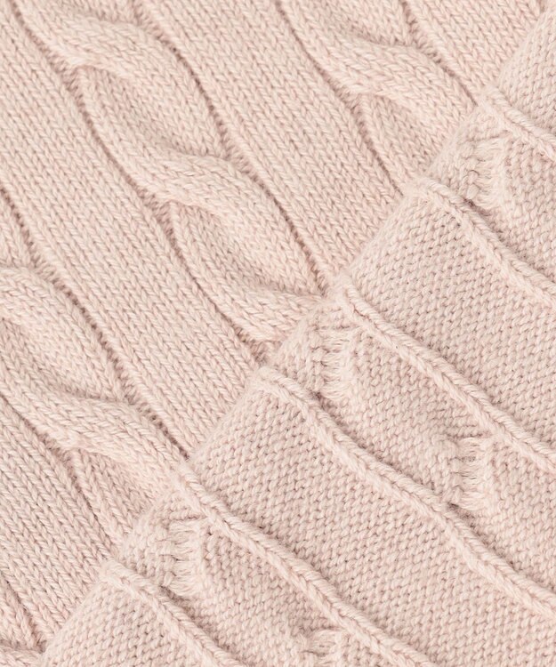 組曲 【前後着用可】コットンカシミヤ混2WAYケーブル ニット ピンクベージュ系