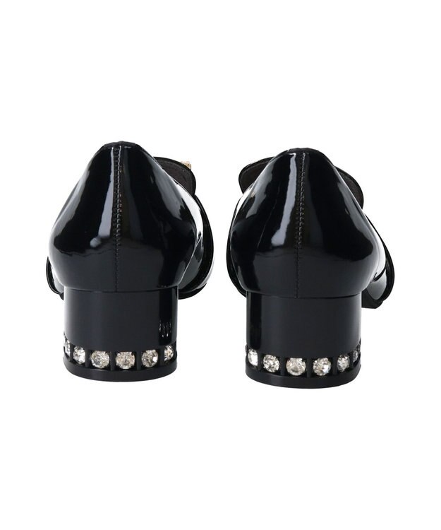 Bridget Birkin 【Bridget Birkin】バックルビジューヒールアップローファー ブラックエナメル