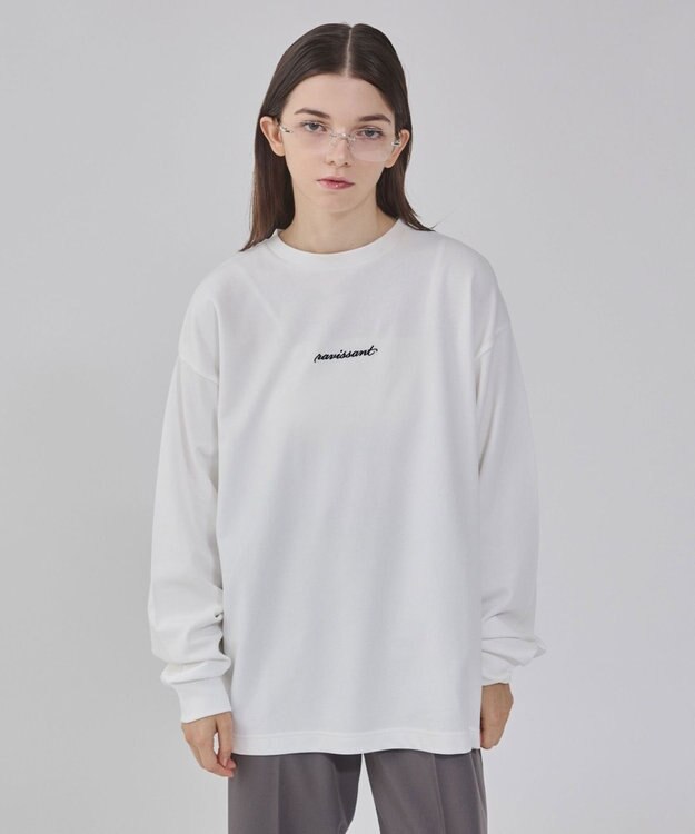 WEGO 【ユニセックス着用/UVカット/軽量/接触冷感//毛玉レス/しわになりにくい/ストレッチ/MLサイズ展開】AIRFUNCTIONシンプルロゴT（しわに ホワイト