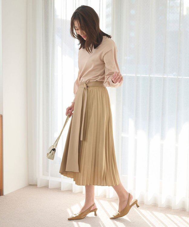 Feroux 【洗える】ビジューポイント ニット ピンク系