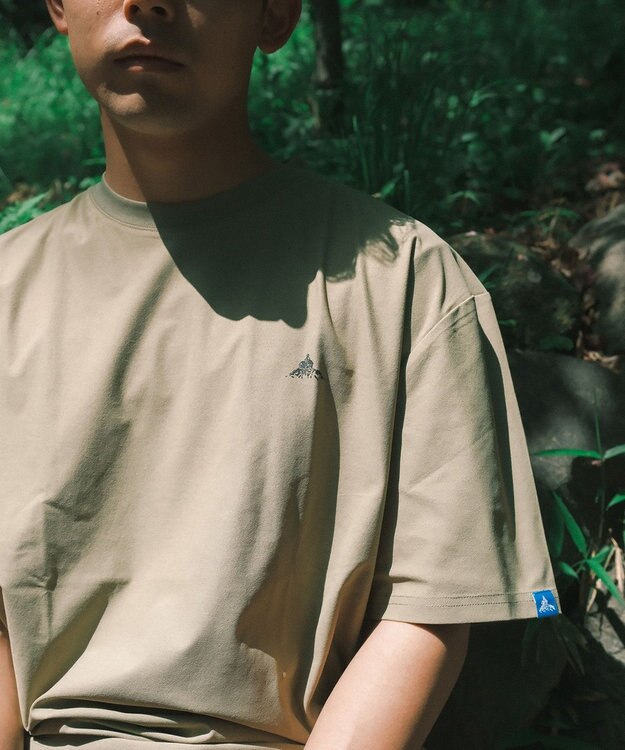 SHARE PARK MENS 【UVカット・吸水速乾・ストレッチ・軽量 】バンダナバックプリントＴシャツ カーキ系