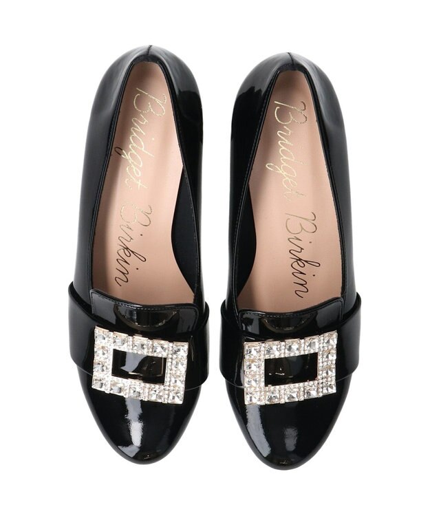 Bridget Birkin 【Bridget Birkin】バックルビジューヒールアップローファー ブラックエナメル