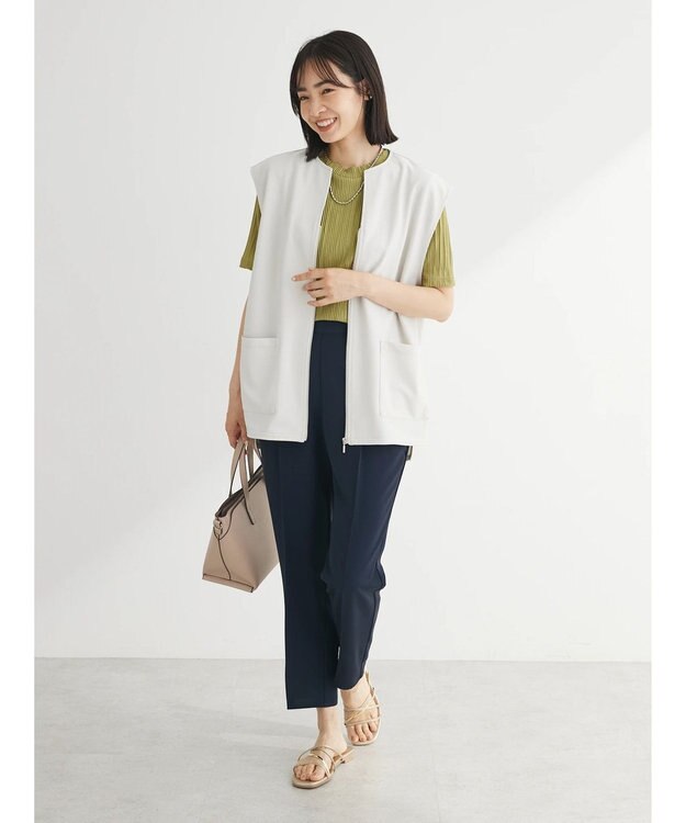 Green Parks プリーツ５分袖プルオーバー Light Green