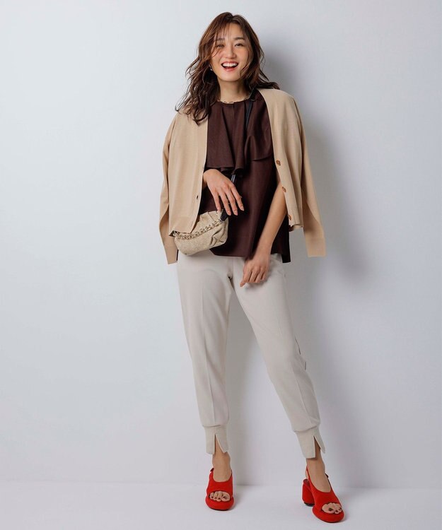 UNFILO UVモイストニット カーディガン ベージュ