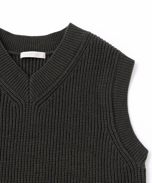 UNFILO MENS 【男女兼用】バルキー ニットベスト カーキ