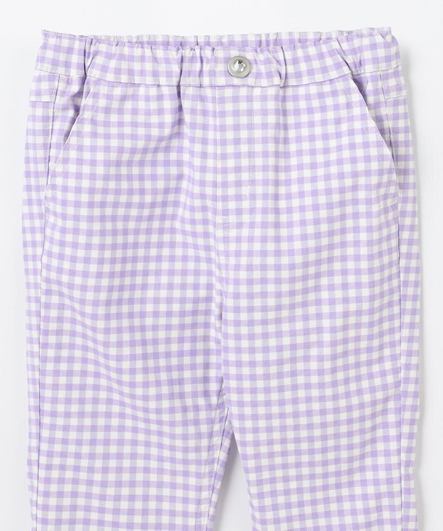 ANY KIDS ひんやりクール ギンガムパンツ ラベンダー×ギンガム