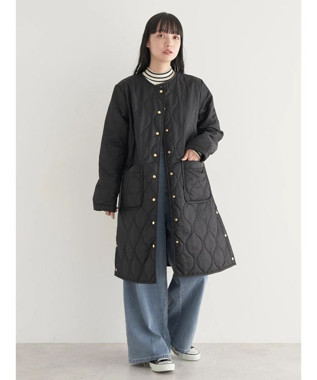 earth music&ecology ２ｗａｙキルティングコート Black