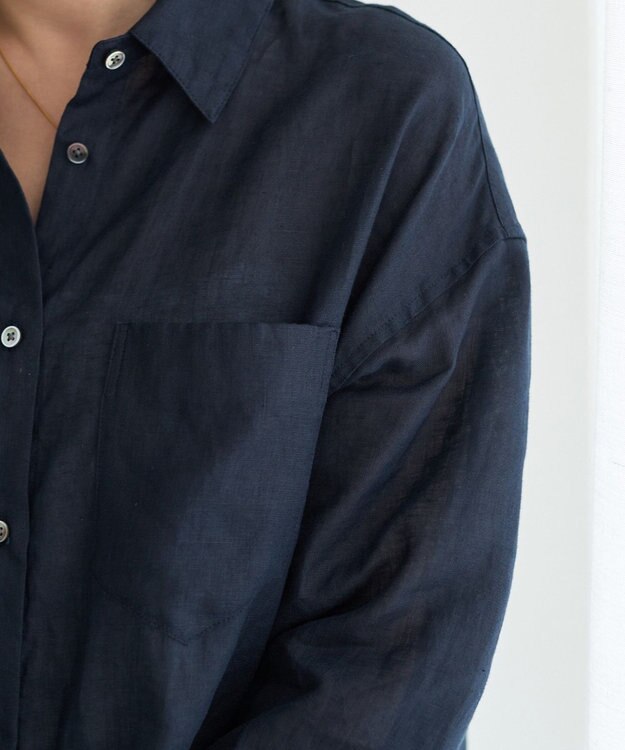 YECCA VECCA 3wayフレンチリネンシャツ Navy