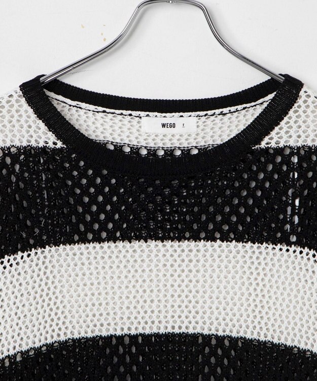 WEGO ボーダーニットビッグPO ブラックボーダー