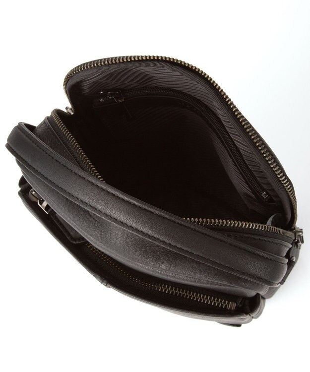 ACE BAGS & LUGGAGE LO HOMME PRESSE アルカイックソフト 本革 縦型ショルダーバッグ 大 71783 ロ・オム・プレッセ ブラック