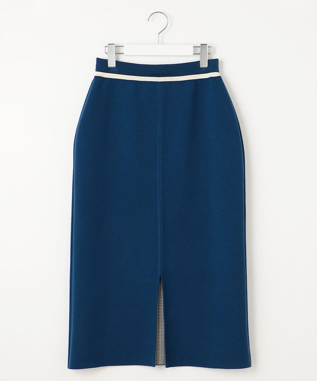 自由区 S 【リバーシブル・セットアップ対応・洗える】レーヨンストレッチリバーシブルニット スカート リッツブルー×シャンパン