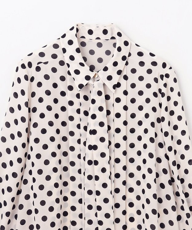 GRACE CONTINENTAL ドットプリントボウタイブラウス キナリ