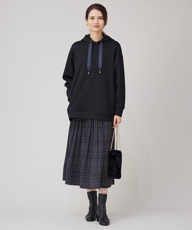 自由区 S 【洗える】コットンダンボール フーディ ダークネイビー