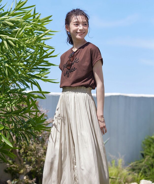 Tiaclasse 【洗える】ヴィンテージサテン消しプリーツパンツ アイボリー