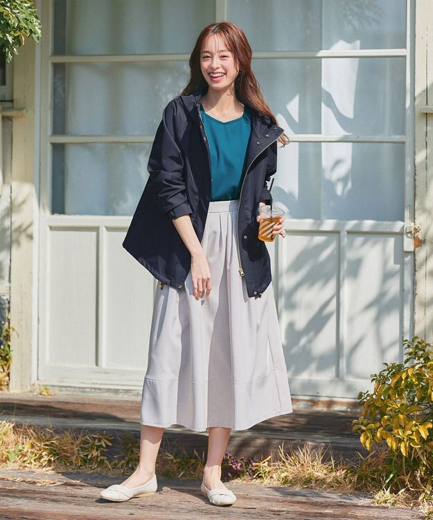 Tiaclasse L 【小倉優子さん着用・洗える・接触冷感・汗ジミ防止】“サマさまカットソー”パール付きパフスリーブトップス ターコイズ