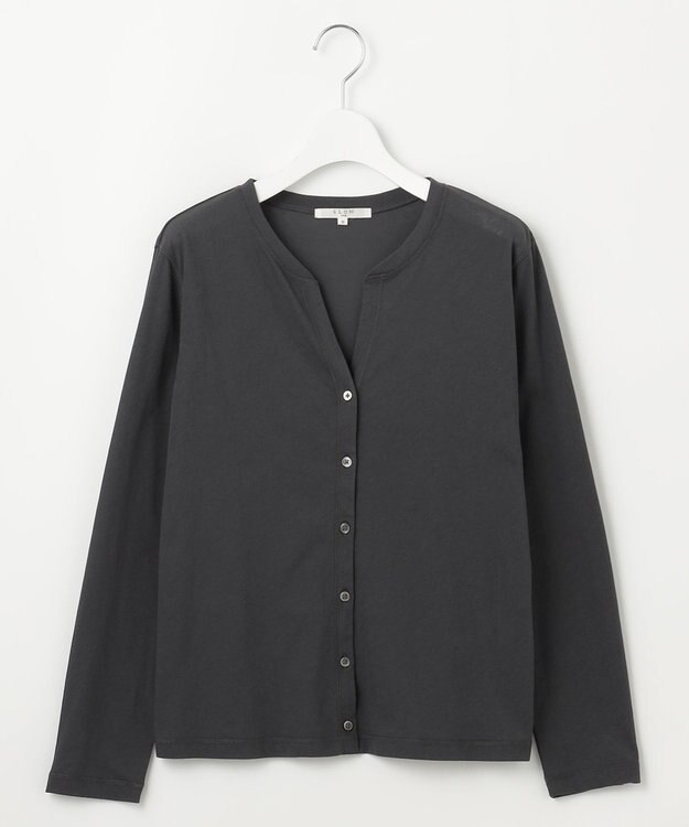 23区 【SLOW/一部店舗限定】シアーツイストシングルジャージー カーディガン グレー系