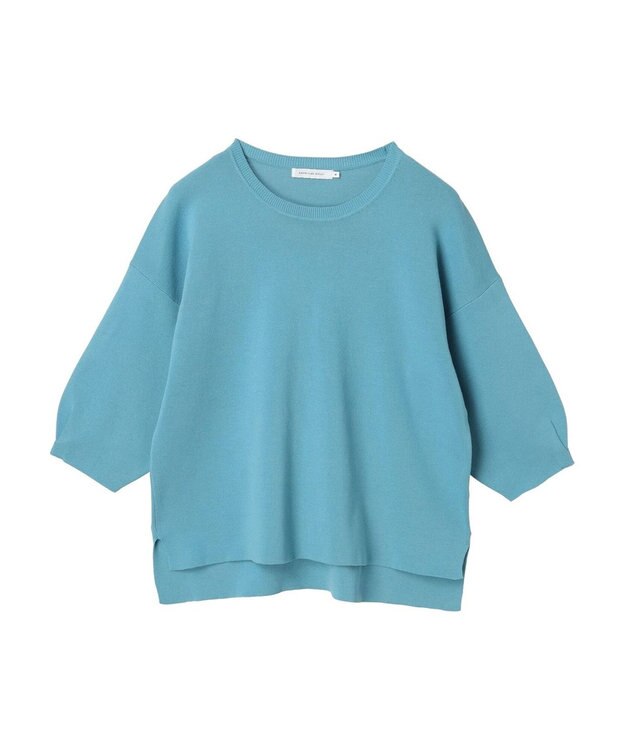 AMERICAN HOLIC ５分袖タックスリーブニットプルオーバー Sax