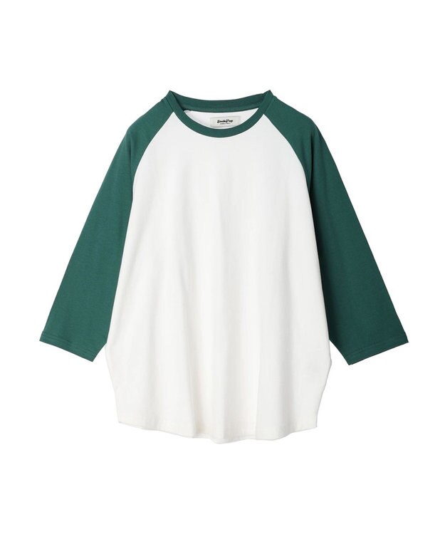 Green Parks ・Ｄｏｕｂｌｅ　Ｆｌａｇｓ　ラグラン７分袖Ｔシャツ Green