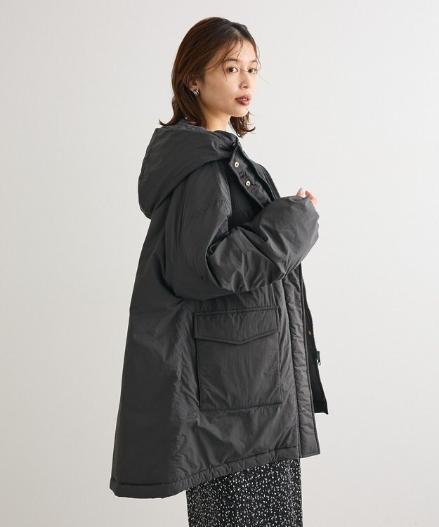 Green Parks フーディ中綿コート Charcoal Gray