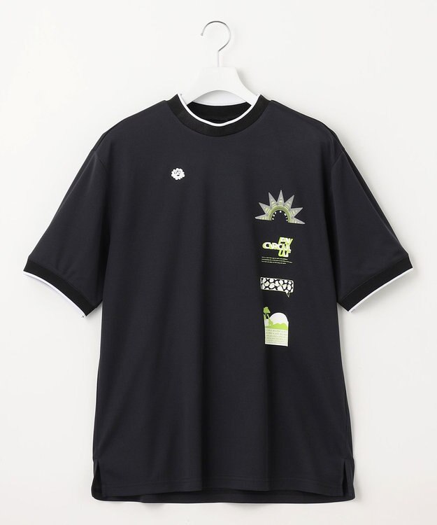 PW CIRCULUS 【UVカット / 吸水速乾】【MEN】グラフィティ モック T ブラック系