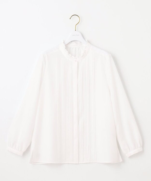 ANY SIS 【洗える】レースピンタック ブラウス オフ