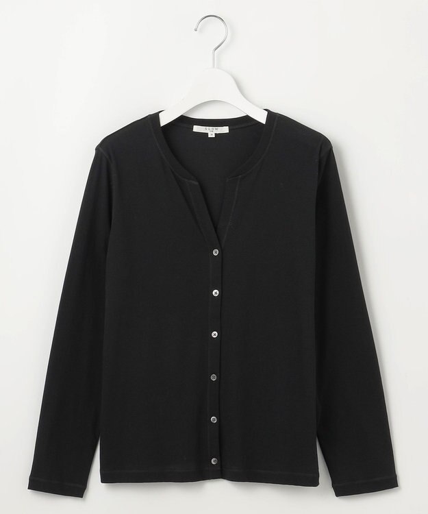 23区 【SLOW/一部店舗限定】シアーツイストシングルジャージー カーディガン ブラック系