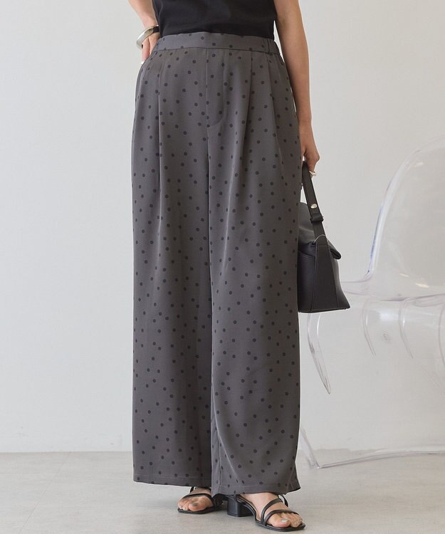 AMERICAN HOLIC ドットサテンイージーパンツ Charcoal Gray