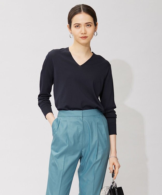 ICB 【WEB限定カラーあり】 シンセティックハイゲージ Vネックプルオーバー ネイビー系