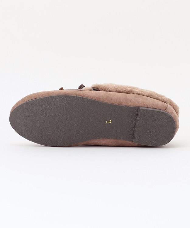 ANY SIS リボンフェイクファー モカシン ベージュ