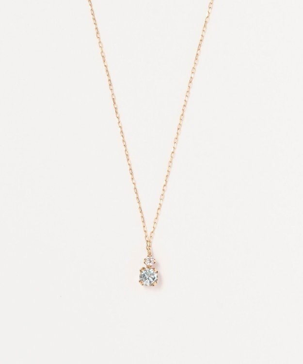 Phoebe 【K10】ジュエルラックネックレス　アクアマリン/3月誕生石/天然石/全長:40cm ゴールド