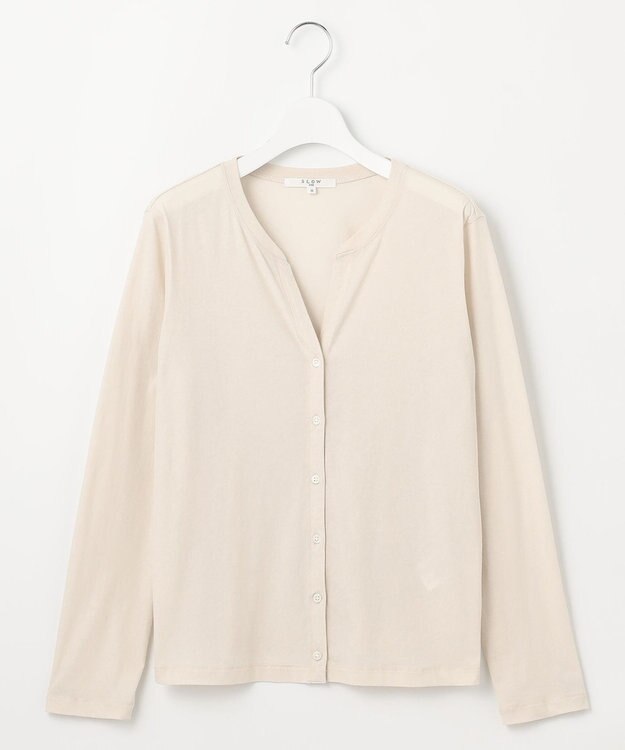 23区 【SLOW/一部店舗限定】シアーツイストシングルジャージー カーディガン ベージュ系